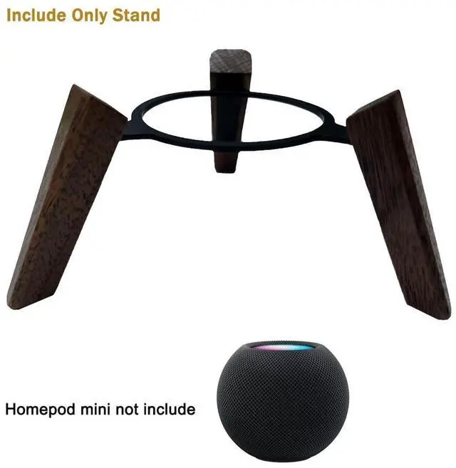 Alt view image 2 of 6 - Wooden Tripod Stand Wood Mount Holder for Homepod Home pod Mini | Tripod Holder With Metal Frame,Safe Stable Mount With Black Silicone pad For Apple HomePod Mini Home pod (only stand)