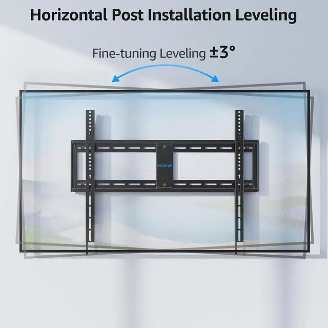 Alt view image 5 of 6 - Fixed TV Wall Mount for Most 50-100" TVs, 1.3 Slim Low Profile TV Mount with Level Design, Heavy Duty Mount for Large TVs, Fits 16"-32" Studs, Max VESA 800x600mm 199 LBS Loading