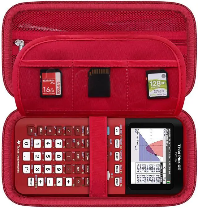 Main image of Case for TI-84 Plus CE/TI-84 Evo/TI-84/TI-83 Plus Calculator | TI-84 Plus CE/TI-84 Plus/TI-84 Evo/TI-83 Plus/TI-89 Titanium Color Graphing Calculator Hard Carrying Case, Red