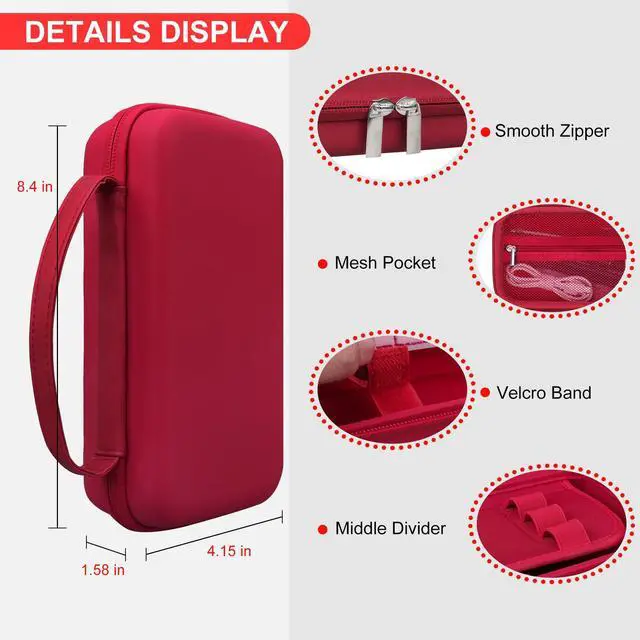 Alt view image 4 of 6 - Case for TI-84 Plus CE/TI-84 Evo/TI-84/TI-83 Plus Calculator | TI-84 Plus CE/TI-84 Plus/TI-84 Evo/TI-83 Plus/TI-89 Titanium Color Graphing Calculator Hard Carrying Case, Red