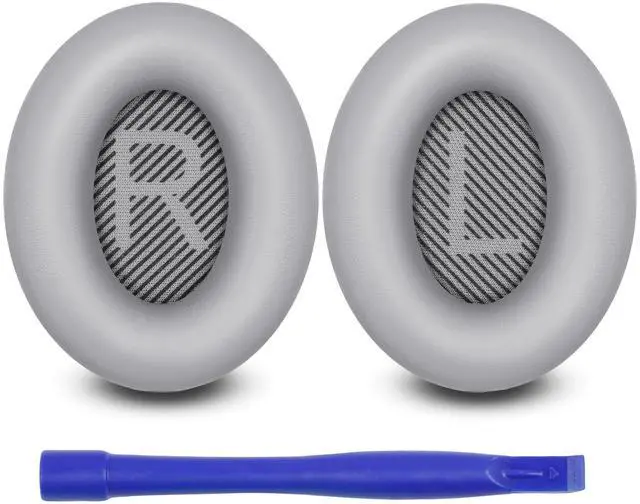 Main image of Ear Pads for Bose QuietComfort 35 ii, Premium Softer Leather Replacement Pads for Bose QC35 QC35ii Headphones Ear Pads Quiet Comfort, Noise Isolation Foam, Added Extra Thickness (Silver)