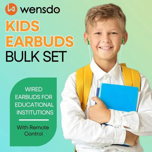 Alt view image 2 of 6 - Bulk Earbuds 200 Pack for School Classroom, Wholesale Wired in-Ear Headphones, Multi Colored Class Set Earphones for Kids Students Toddler Teens, 3.5mm Jack, Individually Bagged (HY01,200 Mixed)