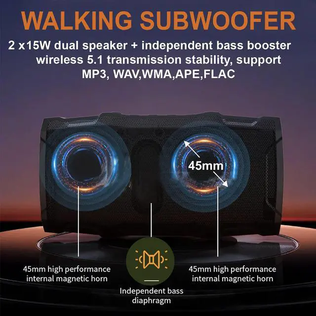 Alt view image 4 of 6 - Magnetic Bluetooth Golf Cart Speaker, 36H Playtime IPX7 Waterproof