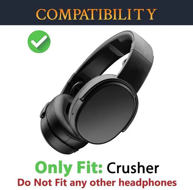 Alt view image 2 of 6 - Headband Side Cover Slider for Skullcandy Crusher Wireless Headphones, End Caps Replacement Repair Kit Accessories - Black