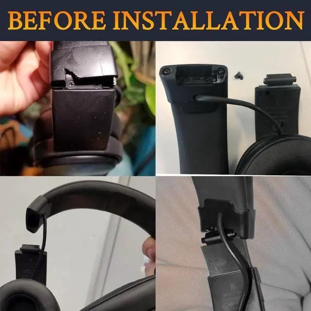 Alt view image 4 of 6 - Headband Side Cover Slider for Skullcandy Crusher Wireless Headphones, End Caps Replacement Repair Kit Accessories - Black