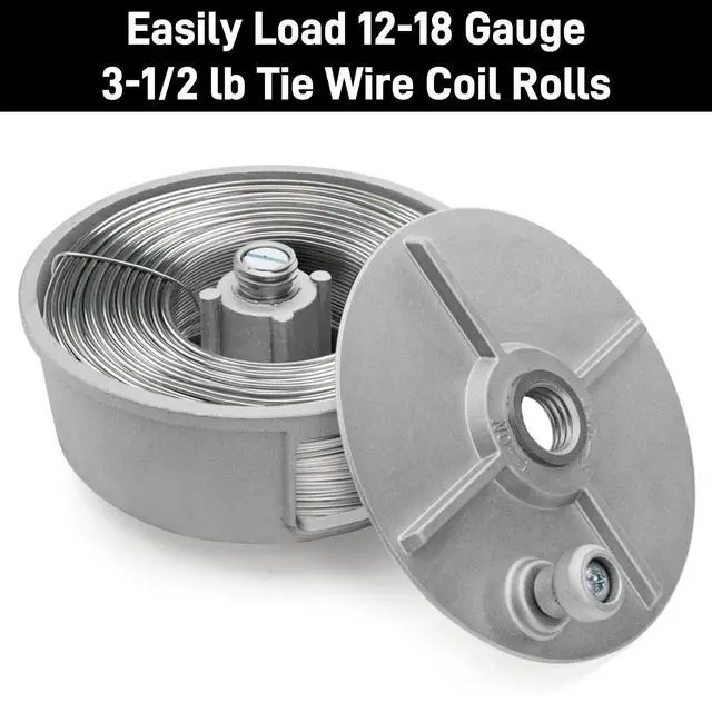 Alt view image 3 of 6 - Tie Wire Reel, 6.25" Light Weight Aluminum Coil Holder Wheel, Rope Reel with Built-in Rewind Knob & Belt Loops, Tie Wire Dispenser for Iron Rebar Worker, Compatible with 12-18 Gauge Wires