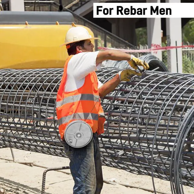 Alt view image 6 of 6 - Tie Wire Reel, 6.25" Light Weight Aluminum Coil Holder Wheel, Rope Reel with Built-in Rewind Knob & Belt Loops, Tie Wire Dispenser for Iron Rebar Worker, Compatible with 12-18 Gauge Wires