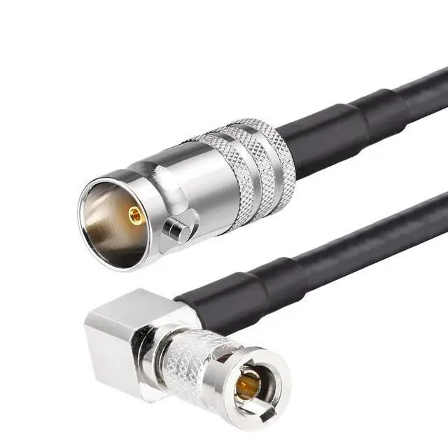 Alt view image 2 of 6 - HDBNC to BNC Cable 12inch BNC Female to HDBNC Male Cable Right Angle Black Belden 1855A, Support 3G/6G/12G-SDI for Blackmagic Video Assist Monitor Cameras Video Switchers 2-Pack