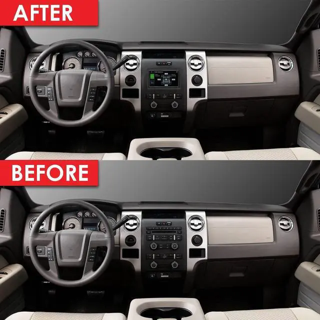 Alt view image 3 of 6 - Ford F-150 (2009-14) 6.8 HD Touchscreen Double DIN Car Radio Head Unit, Wireless Apple CarPlay & Android Auto, Bluetooth, USB Charging, Camera Inputs, SWC, Plug & Play Stereo Dash Kit