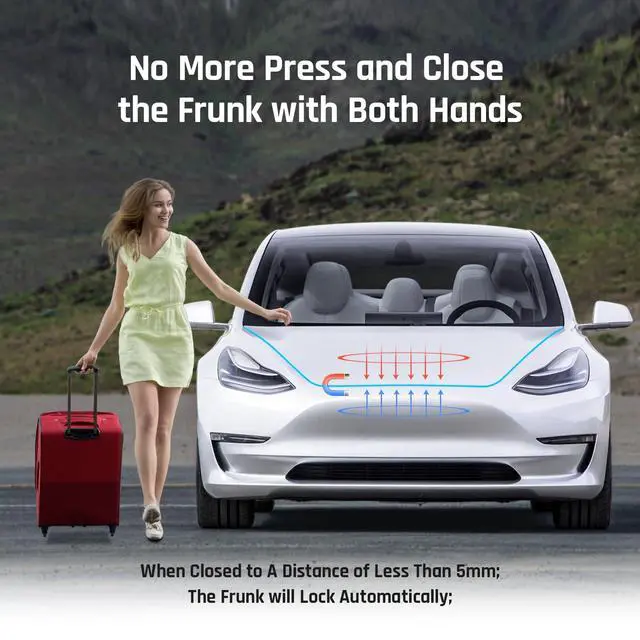 Alt view image 3 of 6 - Soft Close Frunk Suction Lock Quiet Auto Latch Assembly Front Trunk Closing Accessories Fit for Tesla Model 3 2021 2022 2023 Highland 2024 2025 2026
