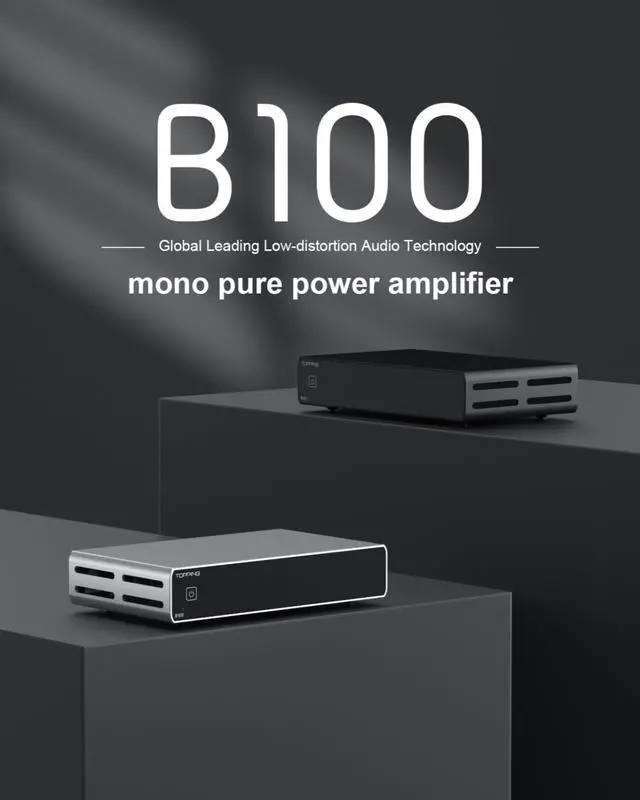 Alt view image 3 of 6 - B100 Mono Block Power Amplifier - 100W Output,151dB SNR/DNR, Balanced/Single-Ended Inputs, 3 Gain Modes, 12V Trigger (TP-B100-Black)