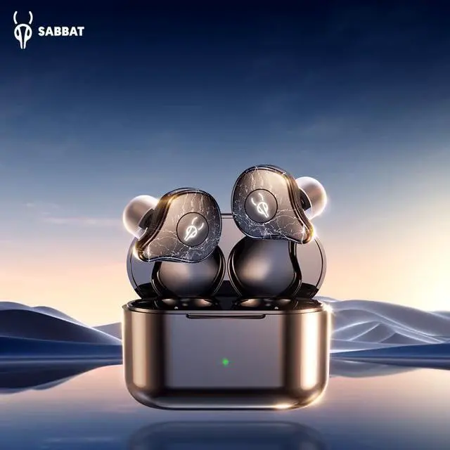 Alt view image 2 of 6 - Sabbat E12 Ultra Hi-Res Audio Wireless Earbuds, Qualcomm QCC3071 Chip, Bluetooth 5.3 aptX Technology, CVC Noise Cancelling Microphone, 10mm Dynamic Driver, Long Battery Life(Advanced Stone)