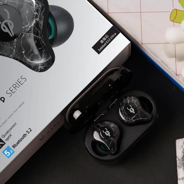 Alt view image 5 of 6 - Sabbat E12 Ultra Hi-Res Audio Wireless Earbuds, Qualcomm QCC3071 Chip, Bluetooth 5.3 aptX Technology, CVC Noise Cancelling Microphone, 10mm Dynamic Driver, Long Battery Life(Advanced Stone)