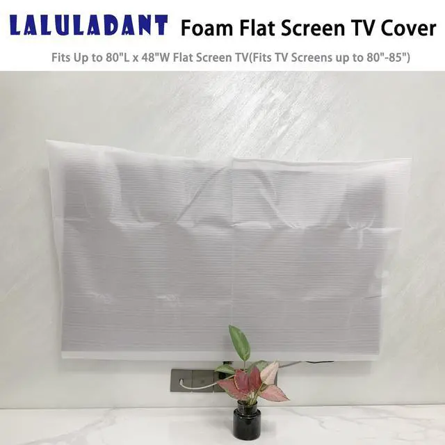 Alt view image 3 of 6 - Foam Flat Screen TV Cover Fits Up to 80"L x 48"W Flat Screen TV,80-85 Inch Television Foam Cover for TV Protection During House Moving, Storage, or Home Renovation-1 Pack