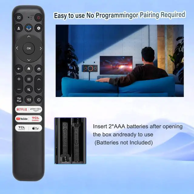 Alt view image 6 of 6 - (Pack of 2) RC813 Infrared Remote Control, for TCL Google TV Remote Control, with 6 Shortcut Keys. Compatible with TCL 4k QLED/UHD/QD-Mini Series Smart TVS (no Voice)
