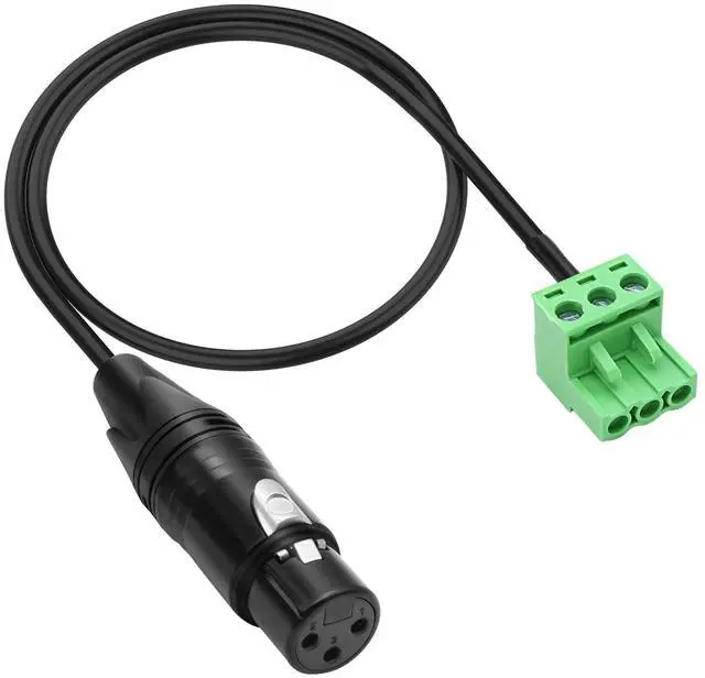Main image of XLR to 3-pin Phoenix Cable XLR 3P Female to PHX3M NBKF/2EDG-5.08 | 3pin PCB Screw Terminal Block Adapter Connector Cord for Speakers -0.4M/1.3FT