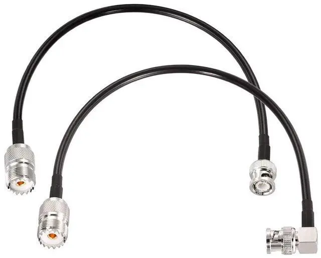 Main image of BNC Male to SO239 RG58 Cable 1ft UHF Female to BNC Adapter Jumper | 2-pack bnc to so239 jumper cable for VHF Radio Mobile to Base Antenna scanners SWR Meter