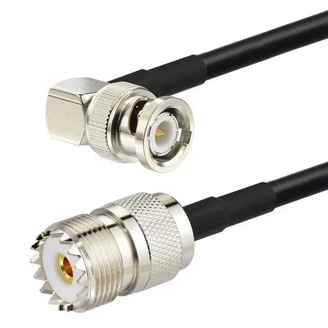Alt view image 4 of 6 - BNC Male to SO239 RG58 Cable 1ft UHF Female to BNC Adapter Jumper | 2-pack bnc to so239 jumper cable for VHF Radio Mobile to Base Antenna scanners SWR Meter