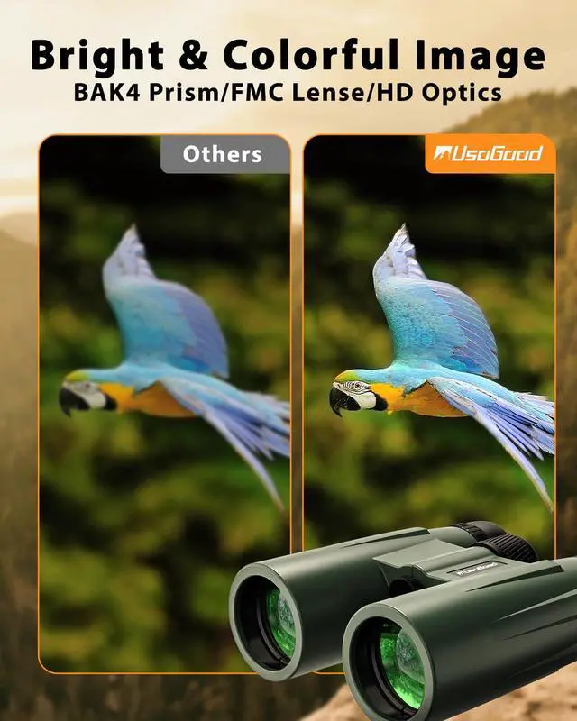 Alt view image 2 of 6 - Professional 12x42 HD Binoculars - High Powered Large View with | Clear Low Light Vision - Adults Binoculars for Bird Watching, Hunting, Hiking, Travel, Cruise, Green, AT66V3