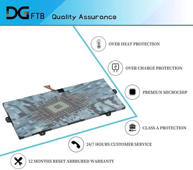 Alt view image 6 of 6 - AA-PBTN4LR Laptop Battery for Samsung 9 Pro NP940X3M NP940X3M-K01US NP940X3M-K02US NP940X3N NP940X3N-K01 NP940X5M NP940X5M-X01US NP940X5N NP940X5N-X01US NT930SBE NT950SBE NT950SBV 15.4V 3530mAh/54Wh