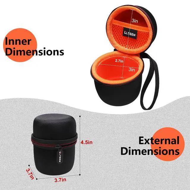 Alt view image 2 of 6 - LTGEM Case Compatible with Sony SRSXB13/B/SRS-XB100 / SRS-XB12 Extra Bass Portable Waterproof Speaker, Black+Orange | Hard Carrying Travel Case for Sony SRS-XB100/SRSXB13 Wireless Bluetooth Portable L