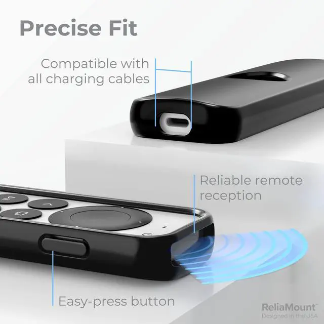 Alt view image 4 of 6 - Case for Apple TV Remotes Black with Soft Microfiber Lining | Designed in USA Premium Drop Protection and Comfortable to Hold
