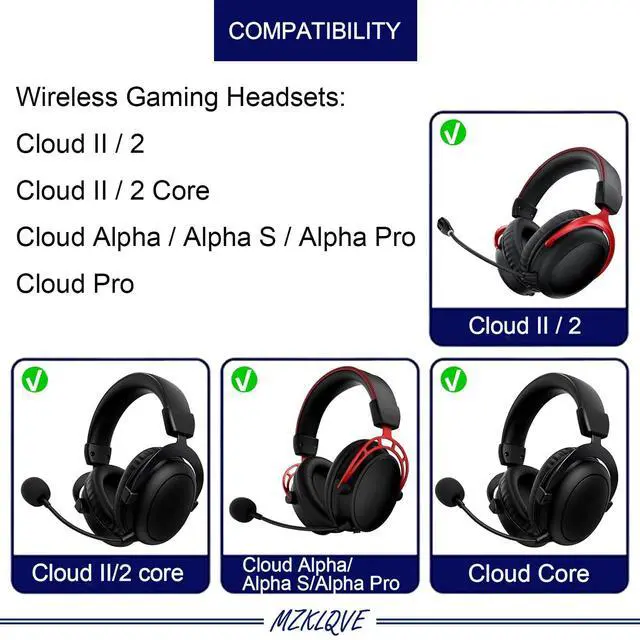 Alt view image 2 of 5 - Cloud Alpha Hinge Clamps - Replacement Hinge Side Buckles Parts for HyperX Cloud Alpha/Alpha S/Alpha Pro, Cloud 2/Cloud II/Cloud 2 Core/Cloud Core Wireless Gaming Headsets (Left + Right)