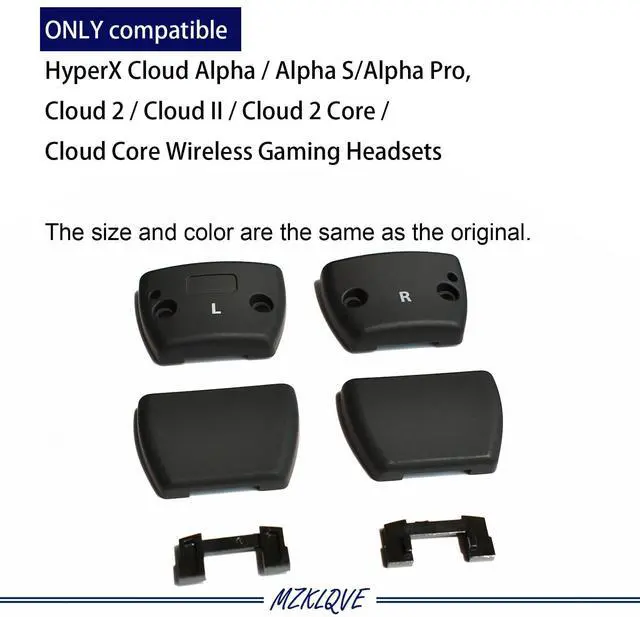 Alt view image 3 of 5 - Cloud Alpha Hinge Clamps - Replacement Hinge Side Buckles Parts for HyperX Cloud Alpha/Alpha S/Alpha Pro, Cloud 2/Cloud II/Cloud 2 Core/Cloud Core Wireless Gaming Headsets (Left + Right)