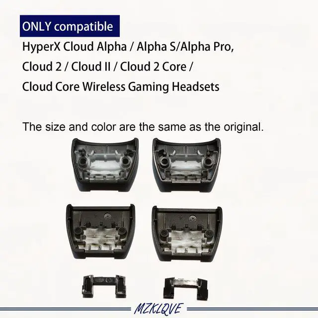 Alt view image 4 of 5 - Cloud Alpha Hinge Clamps - Replacement Hinge Side Buckles Parts for HyperX Cloud Alpha/Alpha S/Alpha Pro, Cloud 2/Cloud II/Cloud 2 Core/Cloud Core Wireless Gaming Headsets (Left + Right)