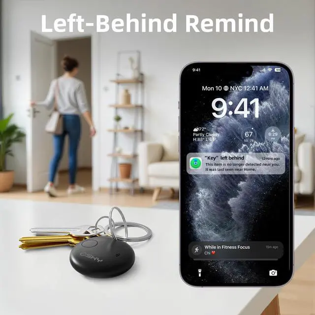 Alt view image 5 of 6 - Air Tracker Tags-4 Pack, Bluetooth Smart Luggage Tracker Works with Apple Find My APP (iOS Only, Not for Android), Key Finder and Item Locator for Luggage, Backpack, Suitcases, Wallet