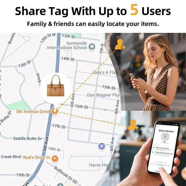 Alt view image 6 of 6 - Air Tracker Tags-4 Pack, Bluetooth Smart Luggage Tracker Works with Apple Find My APP (iOS Only, Not for Android), Key Finder and Item Locator for Luggage, Backpack, Suitcases, Wallet