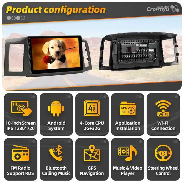 Alt view image 3 of 6 - for Jeep Grand Cherokee 2005-2007 Radio Compatible with Wirelessly Carplay Android Auto Upgrade Car Stereo Bluetooth Navigation GPS TouchScreen FM WiFi Multimedia Player Backup Camera HeadUnit