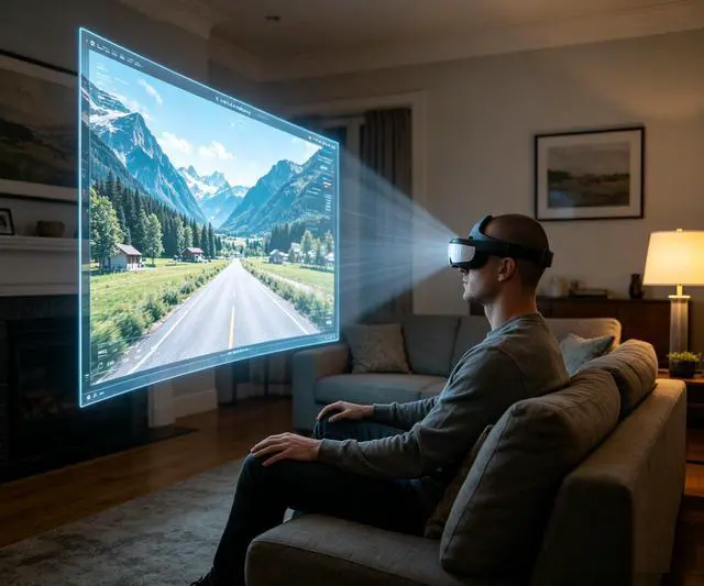 Alt view image 4 of 6 - Bigeyes H1 Head Mounted Display - 3D Side-by-Side Video, HD Big Screen, HDMI Interface, Lightweight & Compact. Enjoy Movies Privately for Men, Travel, Camping, Bedtime Film Mode
