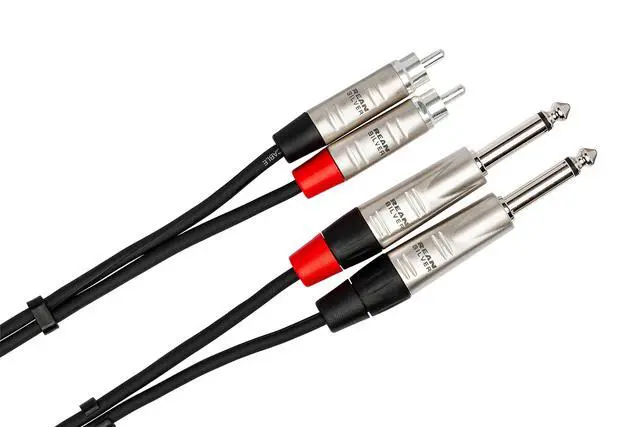 Alt view image 2 of 6 - HPR-010X2 Pro Stereo Interconnect, Dual REAN 1/4 Inch TS to RCA, 10 Feet | REAN connectors link pro audio outputs to consumer stereo inputs