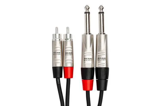 Alt view image 3 of 6 - HPR-010X2 Pro Stereo Interconnect, Dual REAN 1/4 Inch TS to RCA, 10 Feet | REAN connectors link pro audio outputs to consumer stereo inputs