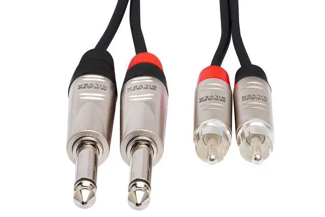 Alt view image 4 of 6 - HPR-010X2 Pro Stereo Interconnect, Dual REAN 1/4 Inch TS to RCA, 10 Feet | REAN connectors link pro audio outputs to consumer stereo inputs