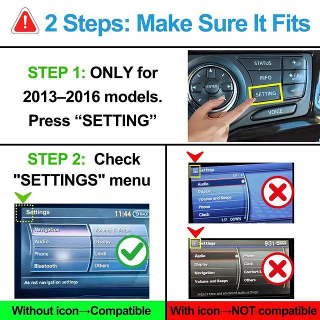 Alt view image 3 of 6 - Wireless CarPlay & Android Auto Retrofit Kit for Nissan Pathfinder 2013-2016, Check Car Settings Menu Icon Before Buying
