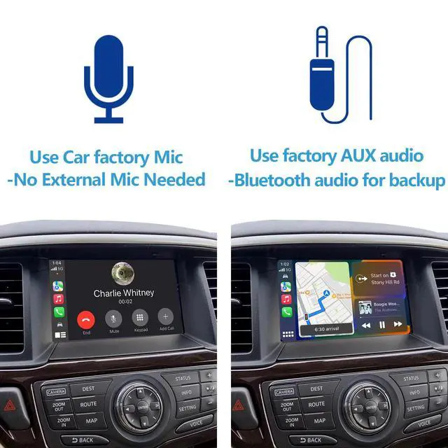 Alt view image 6 of 6 - Wireless CarPlay & Android Auto Retrofit Kit for Nissan Pathfinder 2013-2016, Check Car Settings Menu Icon Before Buying