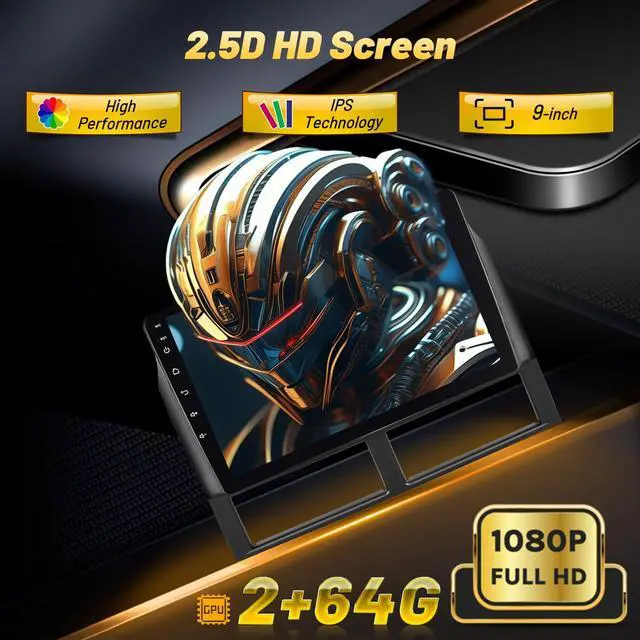 Alt view image 3 of 6 - Android 2G+64G Car Radio for Jeep Grand Cherokee 1999-2004 - 9 Inch HD Touch Screen Stereo with Wireless Carplay & Android Auto - EQ/WiFi/GPS/SWC/Split Screen + AHD Rear View Camera