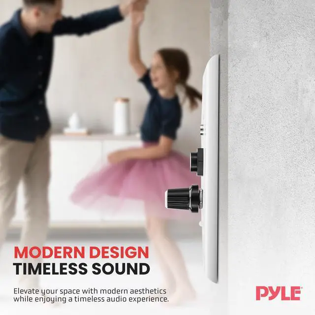 Alt view image 6 of 6 - Bluetooth Receiver Wall Mount - in-Wall Audio Control with Built-in Amplifier | USB, Microphone, Aux (3.5mm) Input | Terminal Block | Connect 2 Speakers | 100 Watt - PWA15BT.5