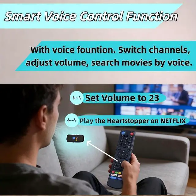 Alt view image 6 of 6 - New V3 Pro Bluetooth Voice Remote Control - Compatible with vSeeBox V1, V2, V3, V5 Pro, V3 Plus, Elite & Max - Bluetooth Smart TV Box Remot with Strong Signal for Enhanced Control