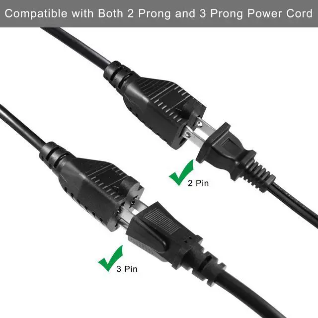 Alt view image 3 of 6 - 4 Way Power Splitter 45 Degrees 1 to 4 Extended Outlets 1.5FT 2-Pack | Lower Right Corner Downward Angled US Flat Plug Male to Female SVT 16AWG Extension Cable Strip for Home, Office, School Black