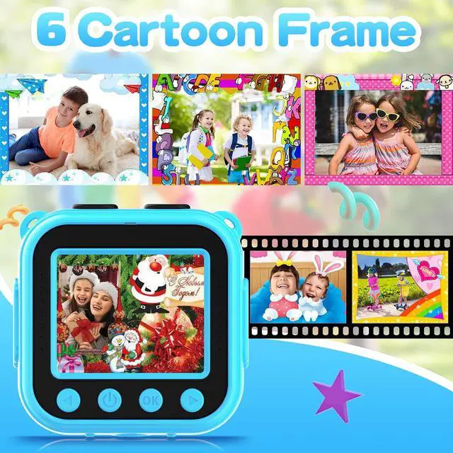 Alt view image 4 of 6 - Kids Waterproof Camera, Kids Camera for 3-12 Year Old | Christmas Birthday Gifts for Kids Underwater Sports Camcorder 1.77 Inch Screen,No Card(Navy Blue)