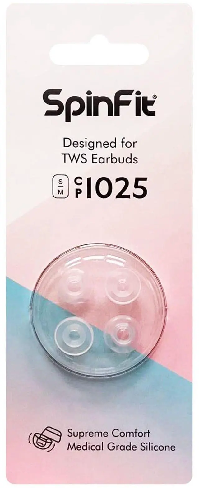 Main image of CP1025-M/S- Medical Grade Silicone Patented Ear Tips, Secure Fit and Supreme Comfort Fits MTW3, Galaxy Buds 2, Soundcore Space A40 & More (2 Pairs) (for Nozzle Diameter from 4-5.5mm)