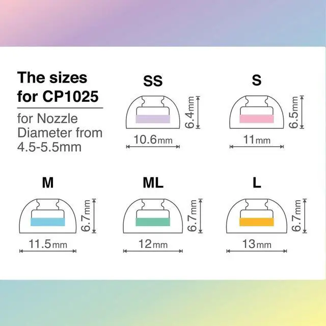 Alt view image 3 of 4 - CP1025-M/S- Medical Grade Silicone Patented Ear Tips, Secure Fit and Supreme Comfort Fits MTW3, Galaxy Buds 2, Soundcore Space A40 & More (2 Pairs) (for Nozzle Diameter from 4-5.5mm)