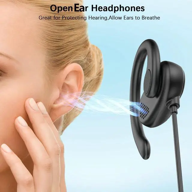 Alt view image 2 of 6 - Open Ear USB C Headphones for Samsung S26 Ultra S25 FE S23 A17 Over Earbuds | Type C Earphones Wired Ear Buds Adjustable Ear Hooks for iPhone 17 Pro Max 17e 16e 16 Plus 15,USB-C Headset for iPad A16 1