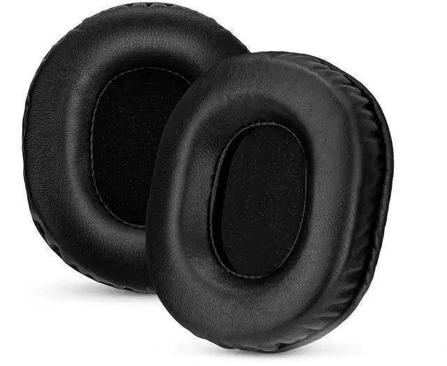 Main image of Replacement Sheepskin Earpads for Audio Technica ATH-M50X, M50xBT, M50RD, M40X, M30X, M20X, SX1 & MSR7 Headsets. Soft Real Leather and Memory Foam for Extra Comfort & Durability By (Black)
