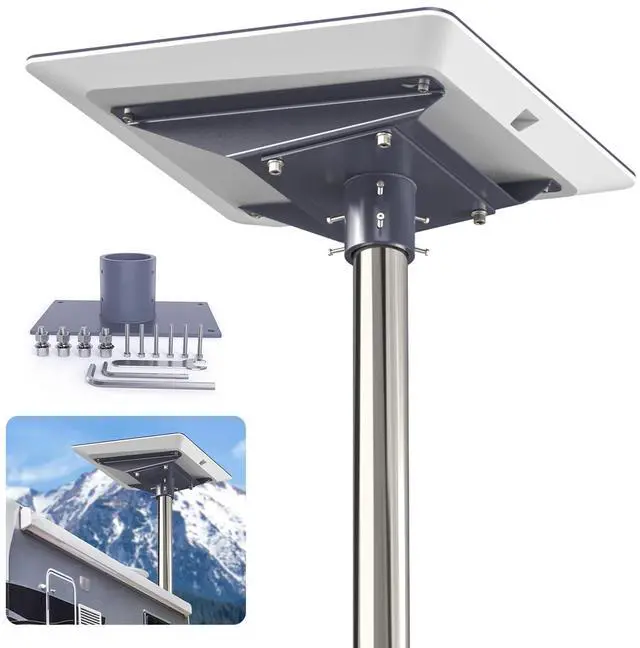 Main image of ® Pole Mount Pipe Adapter for Starlink Flat High Performance | Fits UTA-222 Flat High Performance, Max 2.4" Pole, 300lb Capacity, Heavy-Duty Gray Metal, Wedge Mount Required (Not Included)