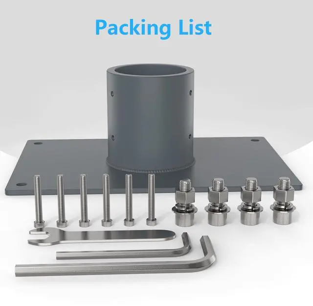 Alt view image 3 of 6 - ® Pole Mount Pipe Adapter for Starlink Flat High Performance | Fits UTA-222 Flat High Performance, Max 2.4" Pole, 300lb Capacity, Heavy-Duty Gray Metal, Wedge Mount Required (Not Included)