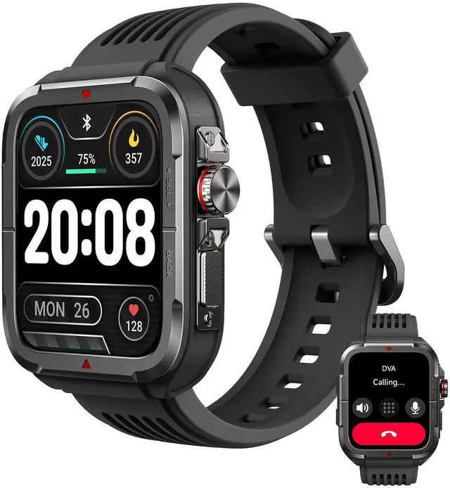 Main image of Smart Watch for Men Women, 1.8" Men's Military Smartwatch for Android iPhone with Alexa Built-in, IP68 Waterproof, Fitness Tracker with 100+ Sports, R8